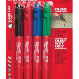 MILWAUKEE® MILWAUKEE MARKER INKZALL FINE POINT 1.0 MM BLACK/RED/BLUE/GREEN (PACK OF 4)