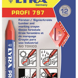 LYRA Marking Chalk Profi 797 Red 12Pcs - 4870017