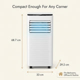Mobile Air Conditioner – Portable 9000 BTU Air Con Unit with Dehumidifier & 24H Timer
